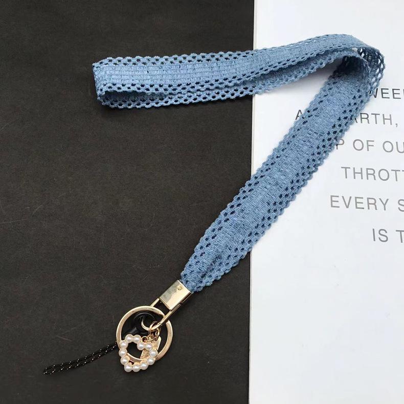 Korean Style Pearl Heart Pendant Phone & ID Lanyard for Women
