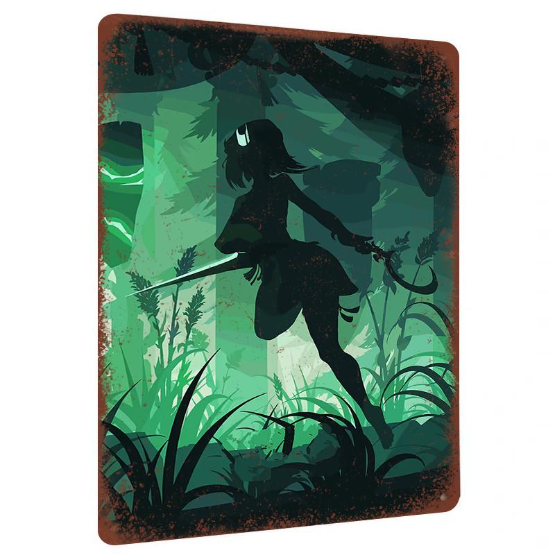 

Mystery Forest Silhouette Girl Metal Wall Art Modern Home Decor Living Room Study Room Hanging Decoration 7.9x11.8In(20x30cm)