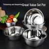 Yishuxiang 24cm Stainless Steel Deep Soup Basin (2-Pack)