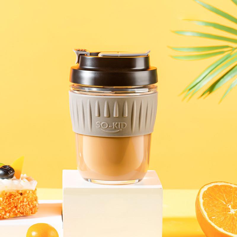 

GIANXI Glass Cup With Lid And Straw Transparent Tea Cup Portable Leakage-proof Juice Milk Coffee Glasses Drinkware 380-550ml