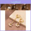 Modern Pearl Asymmetrical Earrings For Women Gold Plated Design Geometric