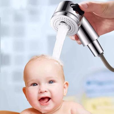 Pommeau de douche pour bain de bébé Économe en eau Type à interrupteur latéral 2 modes Tuyau pulvérisateur pour robinet d'évier Buse pressurisation Amovible