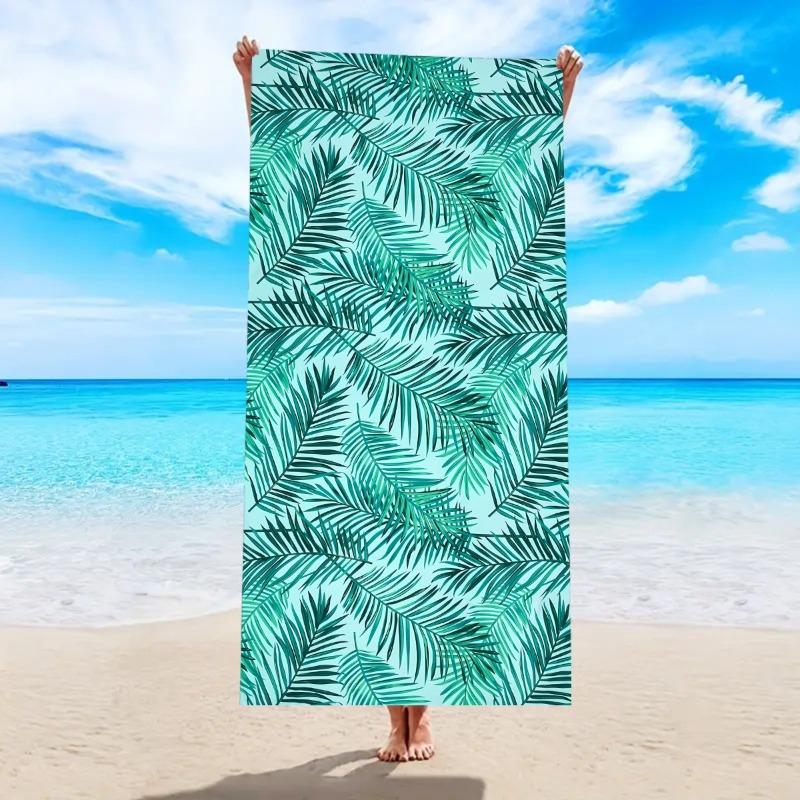 Tropical Palm Leaf Print Beach Towel Quick Dry Oversized Sand Resistant Soft Absorbent Summer Beach Blanket for Summer Beach