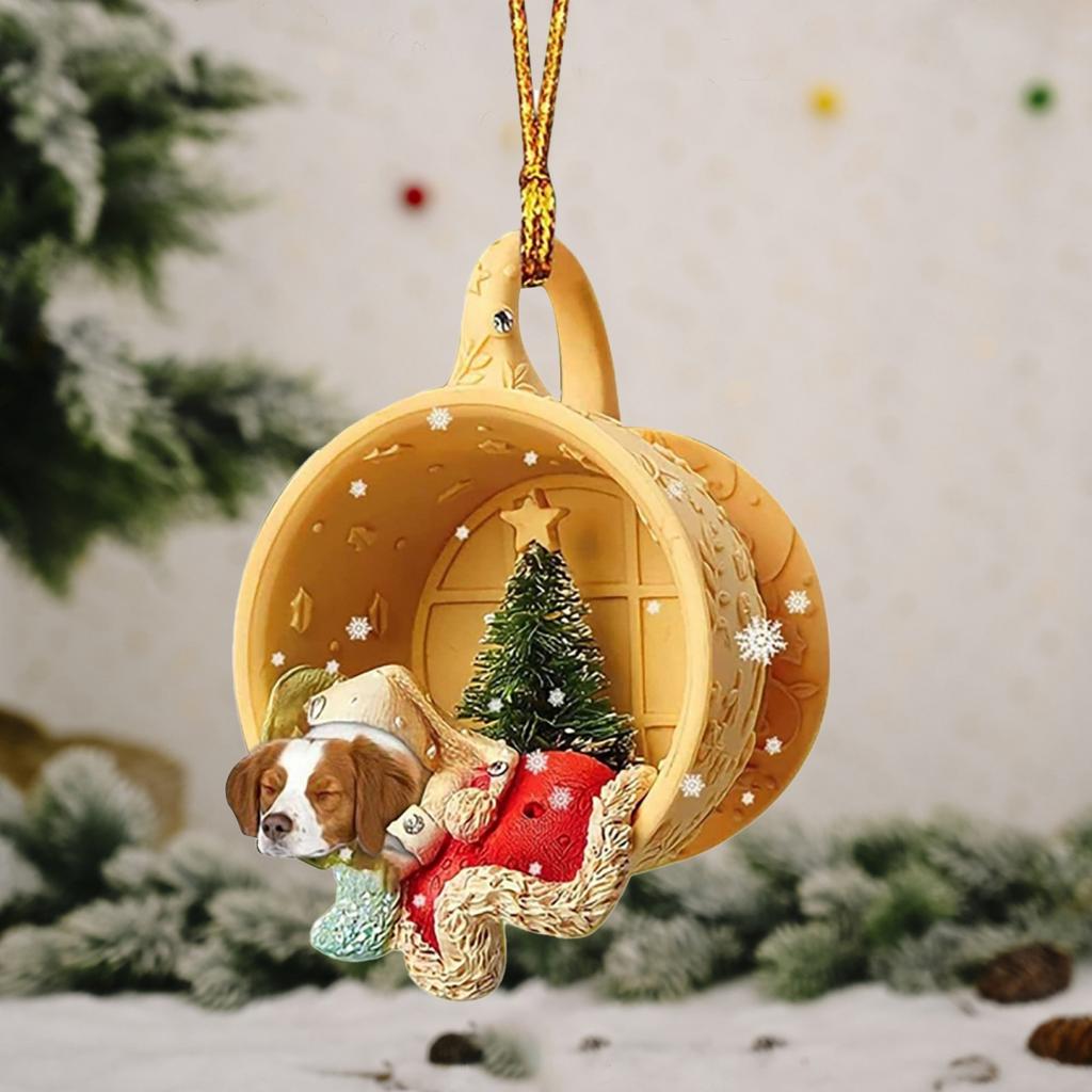 For Christmas Dog Sleeping In Nest Decoration for New Year Gifts