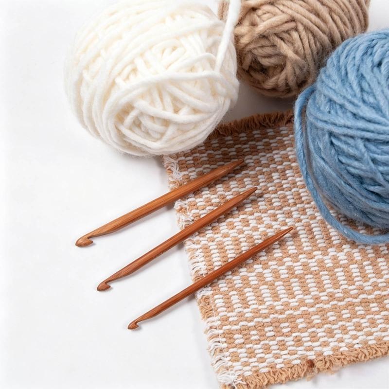 Häkelnadeln mit Holzgriff für Pullover Schals Garn Handarbeit Reparatur und Stricken Häkeln 2 Größen Vogelspitze Stricknadeln