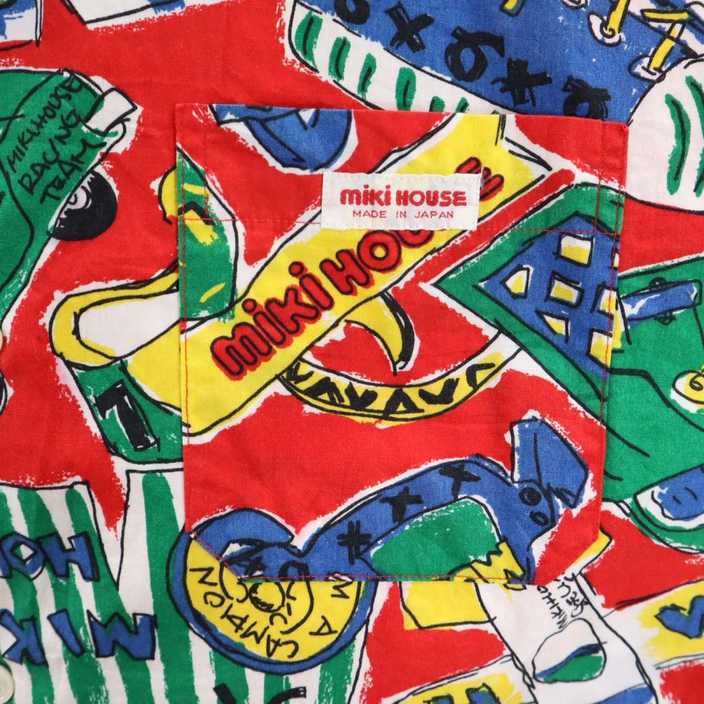 mikihouse made in Japan Overall handle Short sleeve Open collar shirt M Men's Used