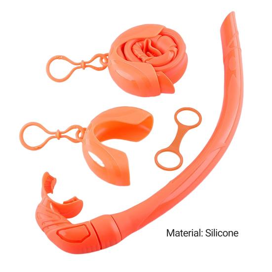 Snorkel Tube Collapsible Ergonomic Mouthpiece Comfortable To Use Quick Release High Stability Oxygen Supply with Compact Storage Case Roll Up