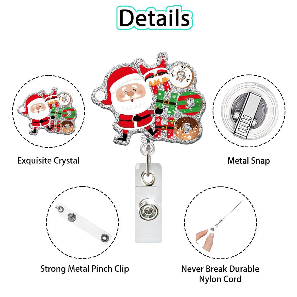 Acrylic Badge Reel  Nurse Id Badge Holder  Id Holder Compact Retractable Name Tag Clip For Hospitals Teachers