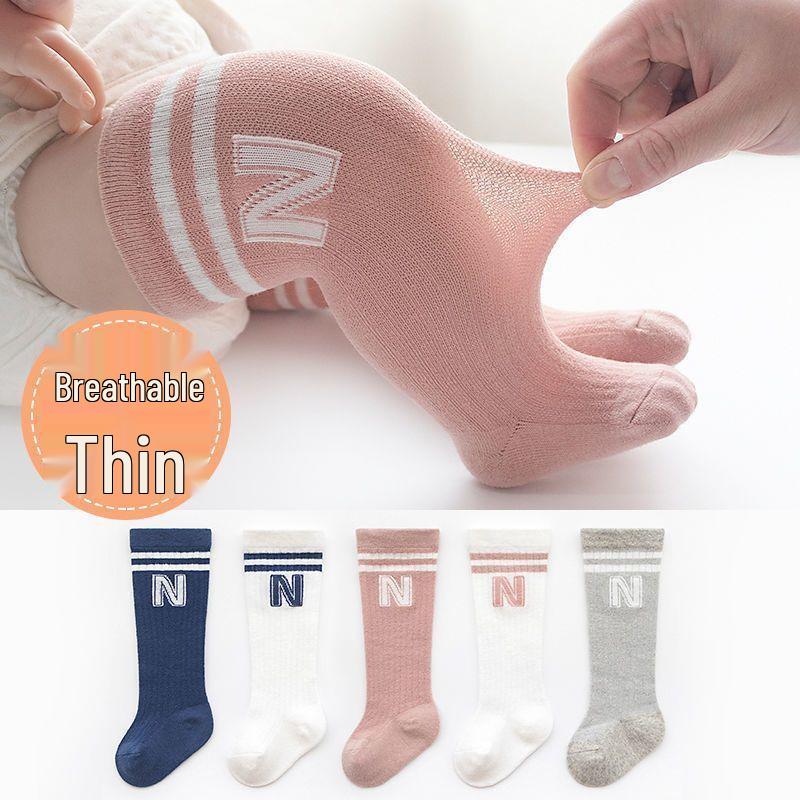 Sommer Atmungsaktive Netz Kniehohe Baumwollsocken für Neugeborene