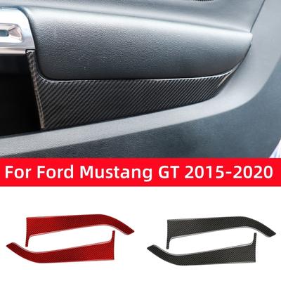 Pour Ford Mustang GT 2015-2021 Accessoires de Voiture Fibre de Carbone Intérieur Voiture Panneau de Porte Avant Garniture Autocollants Décalcomanies Décoration Couvercle