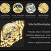 OLEVS ALL Gold Steel High Quality Tourbillon Men's Watches Luminous Moon Phase Automatic Mechanical Wrist Watch Men