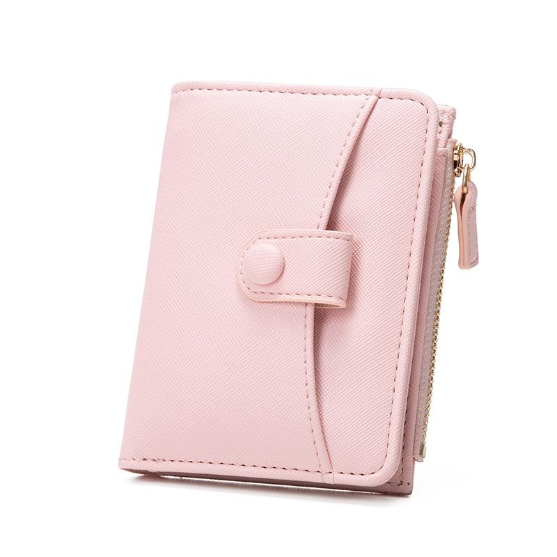 short wallet women's new model, cross pattern zipper buckle women's wallet, multi-card small wallet