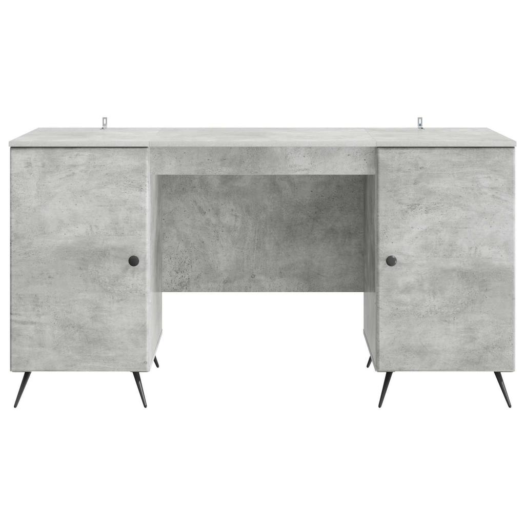 Desk with Door Concrete Grey 142.5 x 50 x 75 cm Particleboard