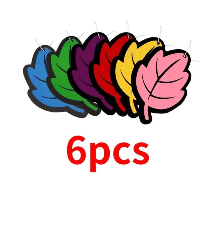 1/6PCS Car Air Freshener Natural Scented Tea Paper Auto Hanging Vanilla Perfume Fragrance Leaf Shape Car Accessories Interior