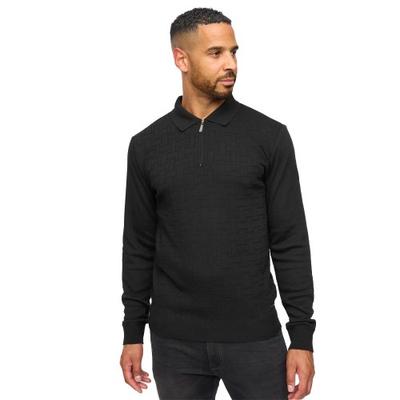 Bewley & Ritch Men's Aldrich Knitted Quarter Zip Long-Sleeved Polo Shirt