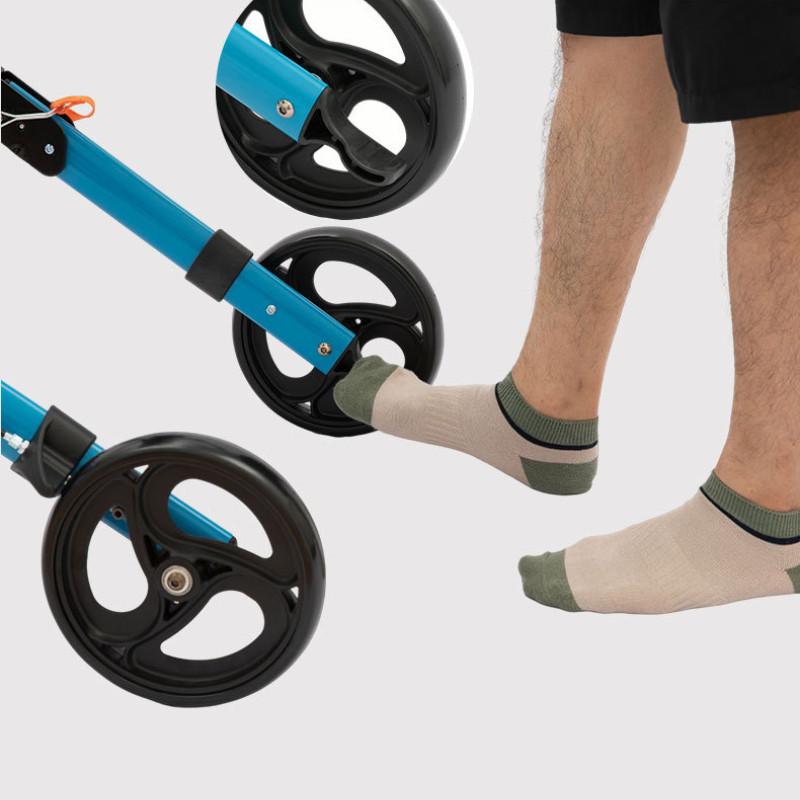 Multi Functional Four-wheel Shopping Cart Outdoor Portable Elderly Walking Cart Foldable Aluminum Alloy Walking Aid