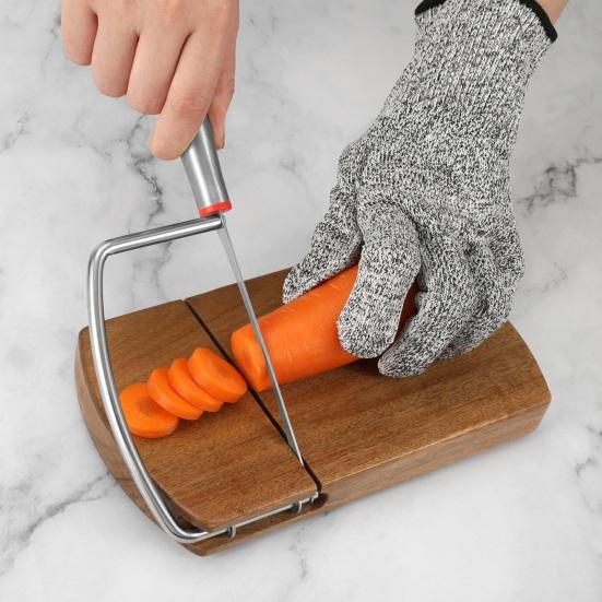 Wood Cheese Slicer with Stainless Steel Wire Adjustable Cheese Butter Cutter