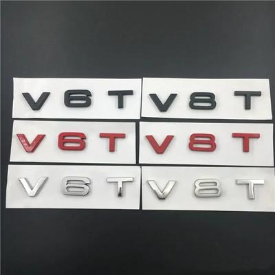 Auto Styling 3D Metall V6T V8T Seite Fender Emblem Schwanz Trunk Logo Abzeichen Aufkleber Für A3 A4 A5 A6 A7 A8 S3 S4 S5 S6 Q3 Q5 Q7
