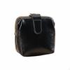 PU Leather Cosmetic Pouch ScratchResistant Traditional Trip Toiletry Bag Snap Closure