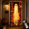 Fantasma di Tessuto Realistico Luminoso Appeso Oscillante Decorazione di Halloween con Telecomando, Grande Bianco Spettrale Ornamento Decorazione Giardino Esterno Foglie d'Acero