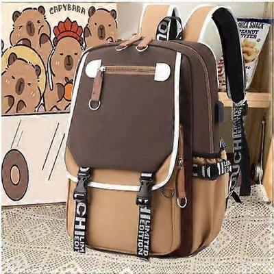 Capybara School Bag Cute Cartoon Capybara Backpack Large Capacity 10