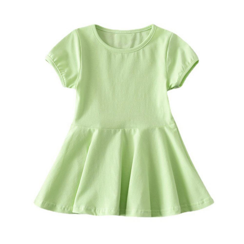 Ensfarget jentekjole Førskolekortermet kjole Skateboardkjole