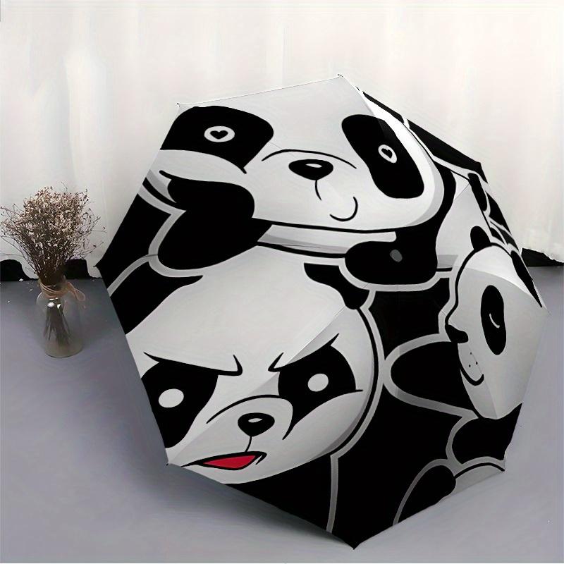1pc Panda Family Automatic Open/close, All-Season Portable Folding Umbrella, Travel, Everyday, Formal Events075