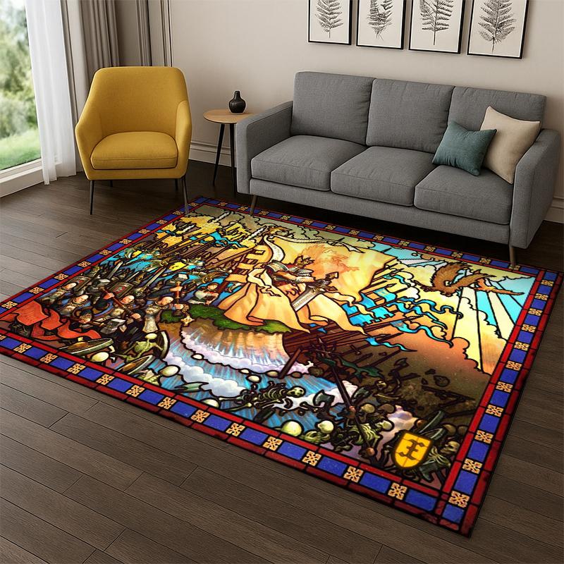 Retro Heroes of Might and Magic Map Game Carpet Rug for Bedroom Living Room Sofa Playroom Doormat Home Decor,Area Rug Non-slip