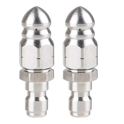 2 PCS Nettoyeur Haute Pression Buse Jetter d'Égout Acier Inoxydable 1/4 pouce Pression Jet de Drain Buse de Tuyau Jet d'Égout
