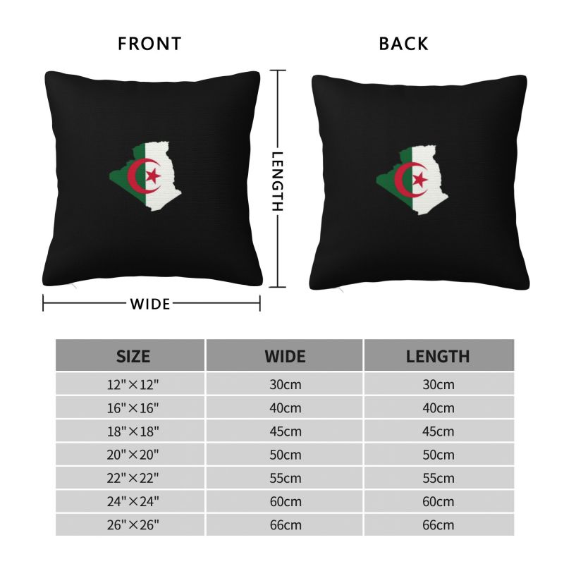 Custom Nordic Style Algeria Map Flag 2222 Cushion Covers 40X40Cm Velvet Throw Pillow Case For Car Square Pillowcase