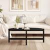 Vidaxl Stolik Kawowy, Czarny, 118X63X45 Cm, Lite Drewno Sosnowe