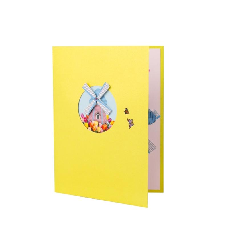 Elegant 3D Foldable Greeting Card Artistic 3D Foldable Card with Colorful Flowers Personalized Surprise for Lover