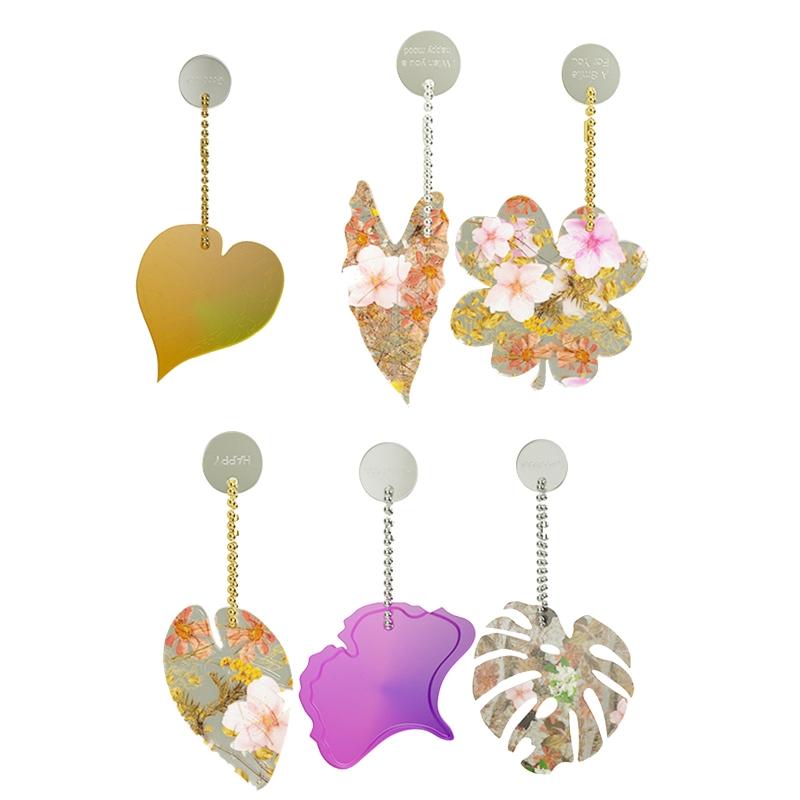 Combination Four-leaf Clover Earrings Mold Epoxy Resin Casting Mold Hanging Tag Pendant Mold Suitable for Diy Crafts