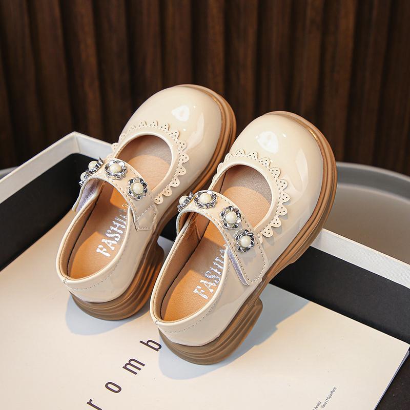 Sweet Princess Leather Shoes 2024 Spring and Autumn New Casual Shoes Children Soft Sole Mary Jane Soft Sole Versatile Kids Shoes