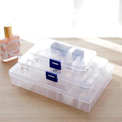 Transparente Aufbewahrungsbox mit mehreren Zellen, Aufbewahrungsbox, Schmuckschatulle, Finishing-Box, Medikamentenbox, kostenlose Montage, 10 Zellen, 15 Zellen, 24 Zellen