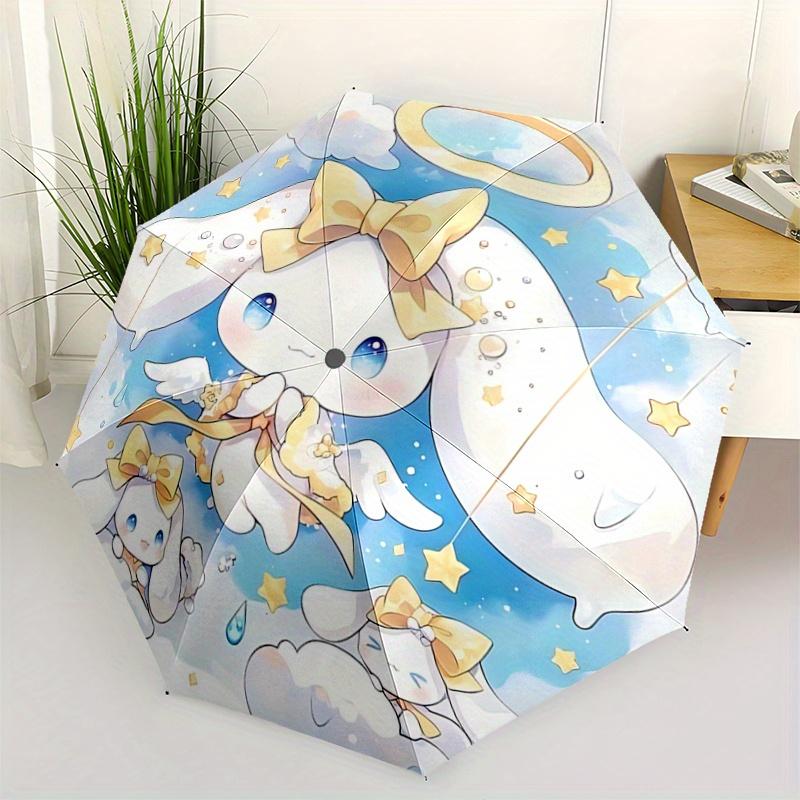 

1pc Angel Cinnamoroll Pattern Beautiful Looking Automatic Folding Umbrella, 3 Folding, 8 Pole Frame Design, Durable and Suitable for Travel and Daily