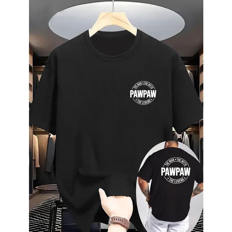 European Size Summer New Men's Casual Printed T-Shirt with Ribbed Crew Neck and Short Sleeves, Knitted Fabric, Cool and Comfortable, Printing