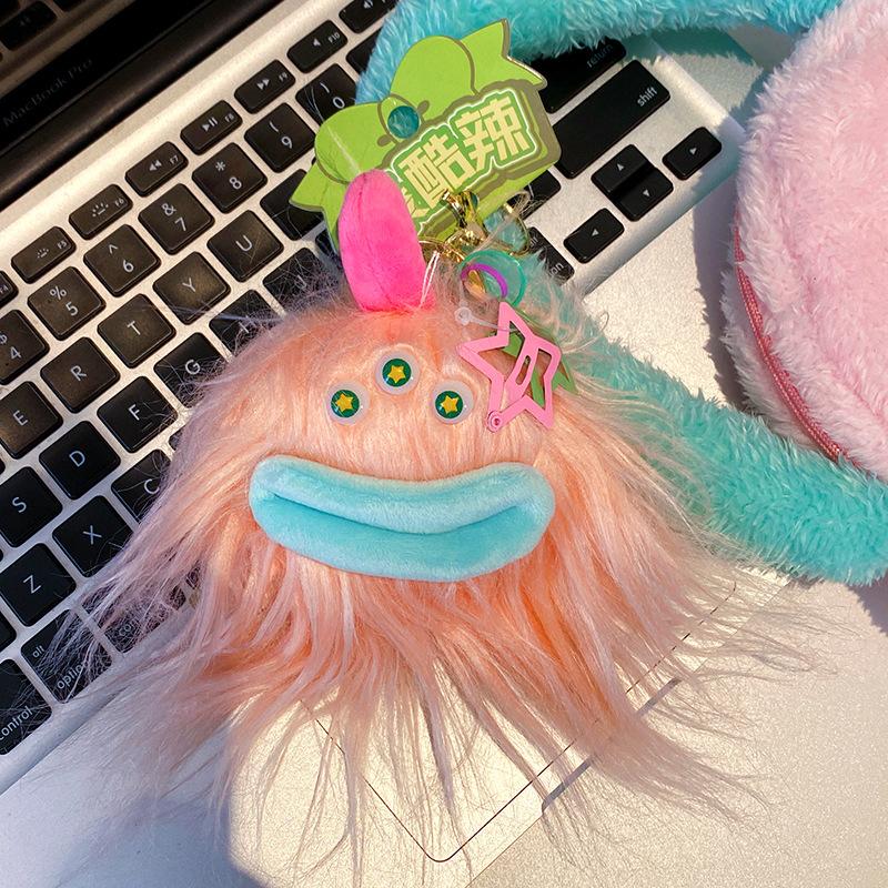 Tai Cool Spicy Dudu Lippen Große Augen Monster Schlüsselanhänger Mode Mädchen Tasche Anhänger Kreative Plüschpuppe