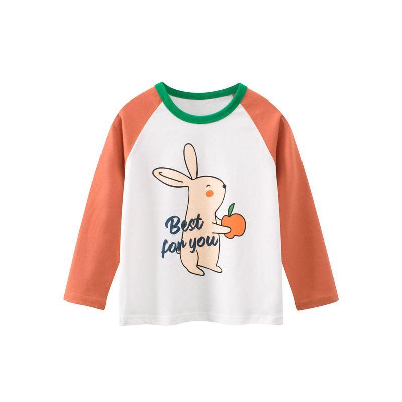 Trendy Children's Clothing for Girls, Pure Cotton Long-Sleeve T-Shirt, New Autumn Korean Style Cartoon Print Base Shirt, Baby Clothes Ins