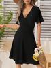 Summer Floral Wrap V-Neck A-Line Dress for Women