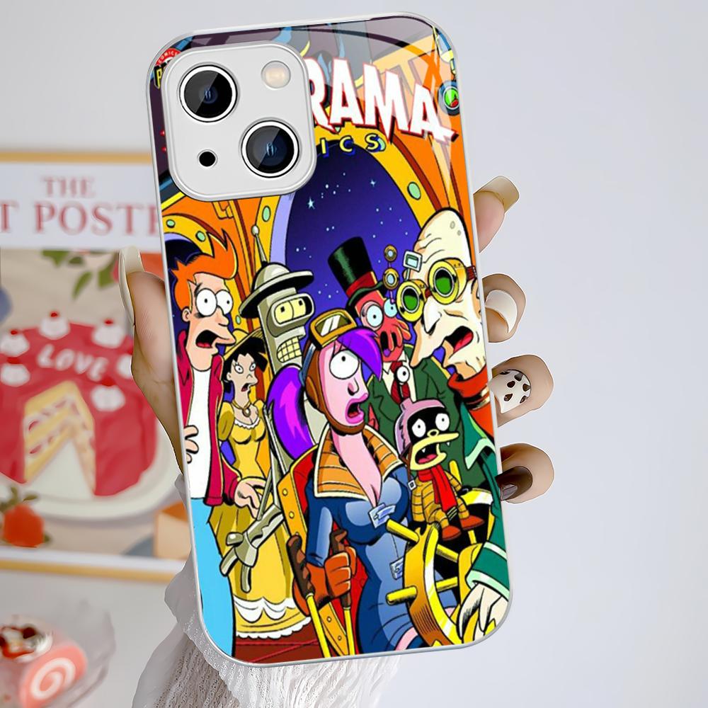 F-Futurama-Bender Art Phone Case Tempered Glass For Iphone 14 13 12 11 Pro Mini XS MAX 14Plus X XS XR Cover