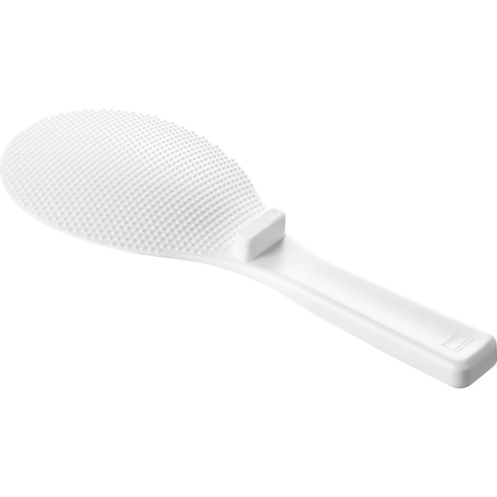 Yamazaki Tower Magnetic Rice Scoop with Adhesive Film Sheet White 10954, Non-Stick Rice Paddle Spoon Kitchen Organizer