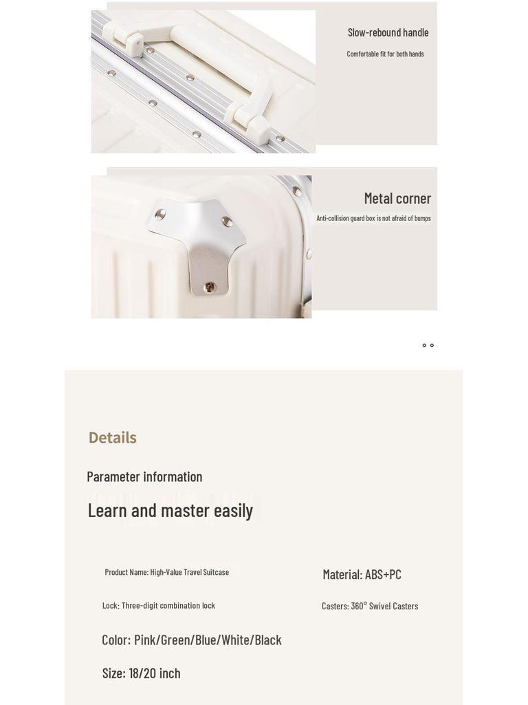 18-calowy bagaż podręczny do noszenia poziomo: Wytrzymała, Solidna Uniwersalna Walizka na Kółkach dla Małych Dzieci