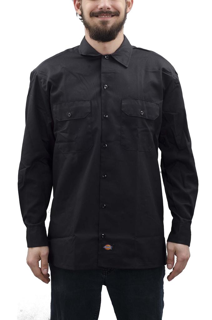 Dickies Men's Long Sleeve Work Shirt, US Size: Small, Color: Black