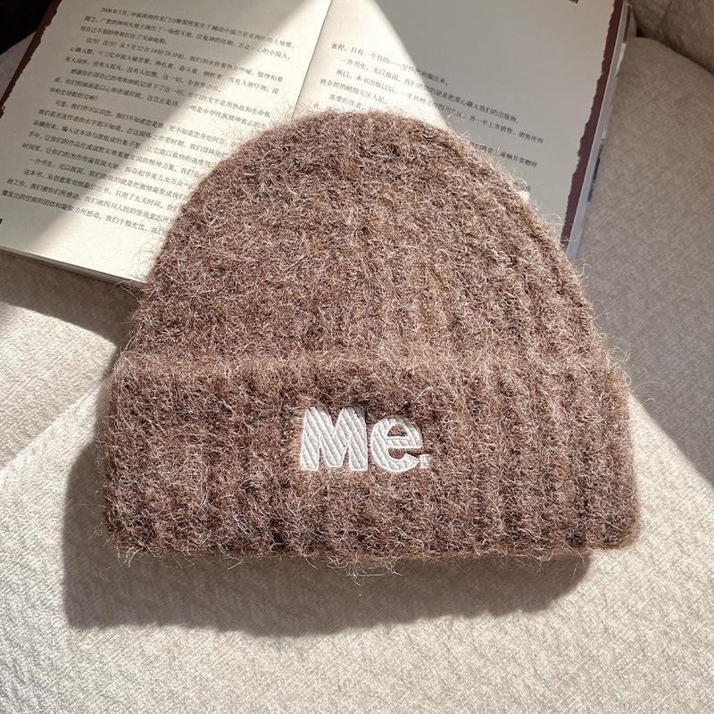 Autumn and winter thickened warm ear protection versatile big head circumference knitted cold hat girl