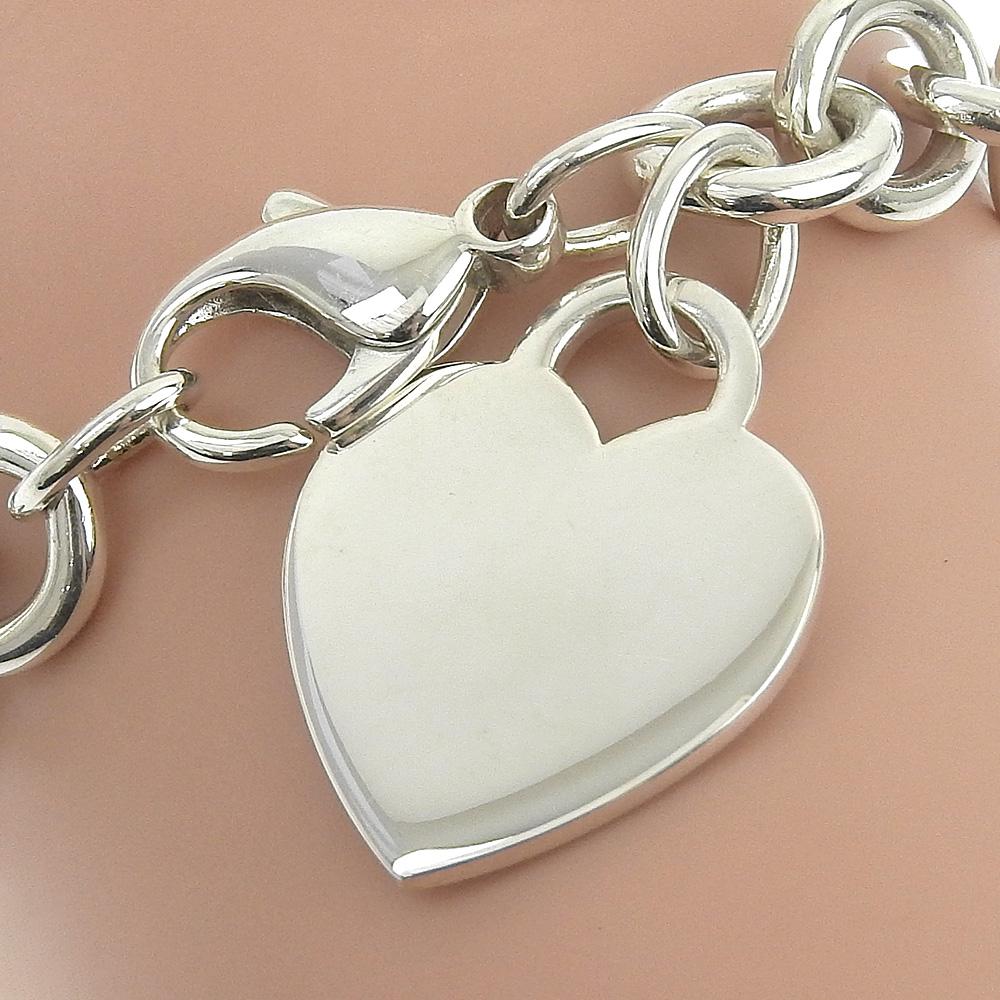 TIFFANY&Co. Return to TIFFANY & Co. Bracelet Heart tag Silver925 heart 34.1g Women Used