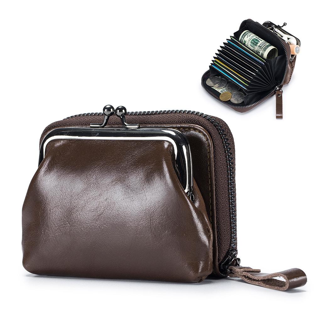 New European and American Fashion Change Bag Women's Multi-card Change Card Bag Integrated Removable Clip Bag Retro Small Wallet