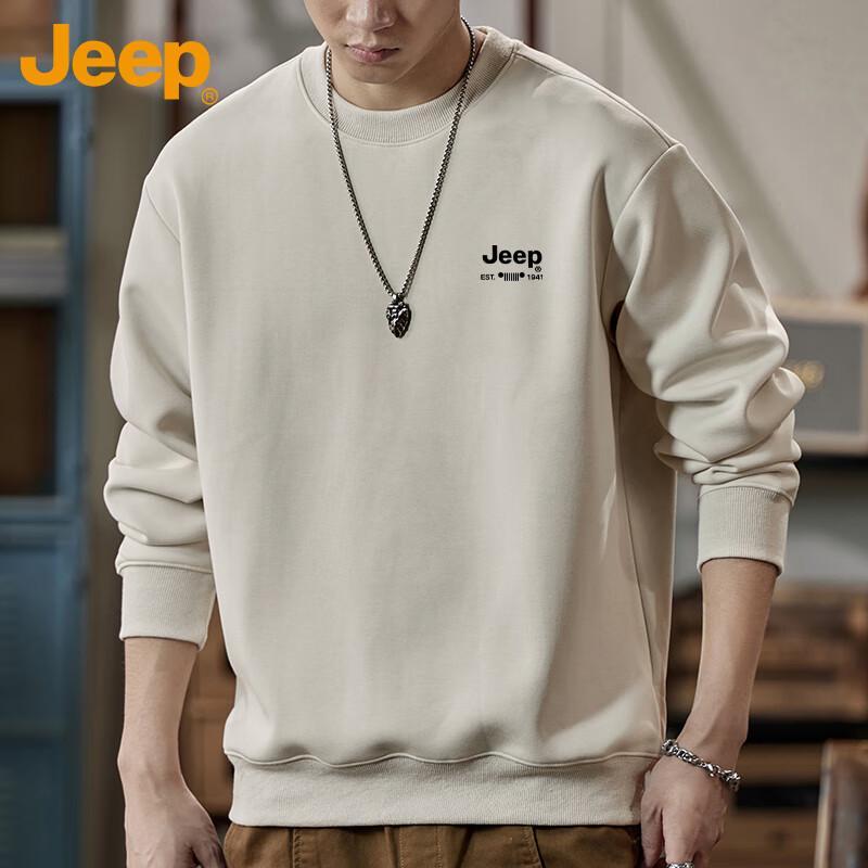 Jeep Men's Loose Fit Round Neck Sweatshirt