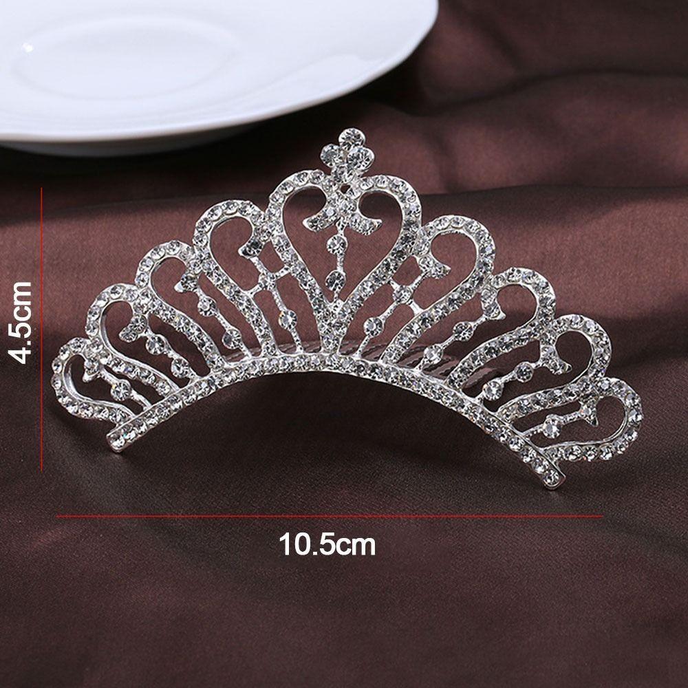 New Alloy Princess Crystal Tiaras Hair Ornaments Gifts Crowns Hair Comb Rhinestone Bridal Hair Accessories Birthday Party