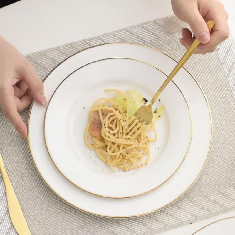 Taishun Gold Rim Ceramic Serving Plate